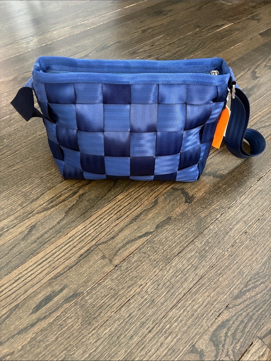 Harveys Handbags - Navy Blue Woven Messenger Bag - Salvage Indigo NWT